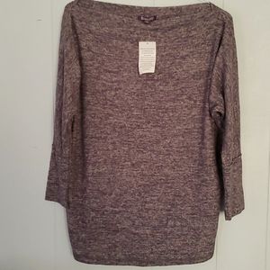 Plus size long sleeve boat neck blouse